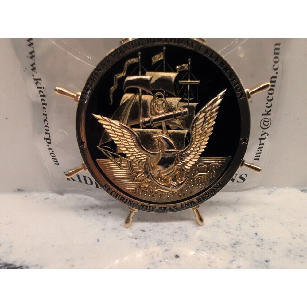 US Navy Challenge Coin 238th Anniversary Ball Ships Wheel - Picture 3 of 11